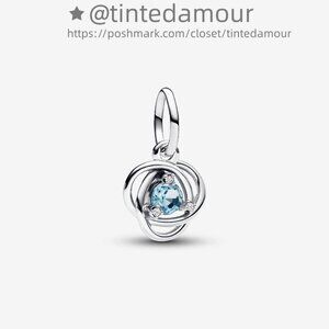 Pandora March Sea Aqua Blue Eternity Circle Dangle Charm